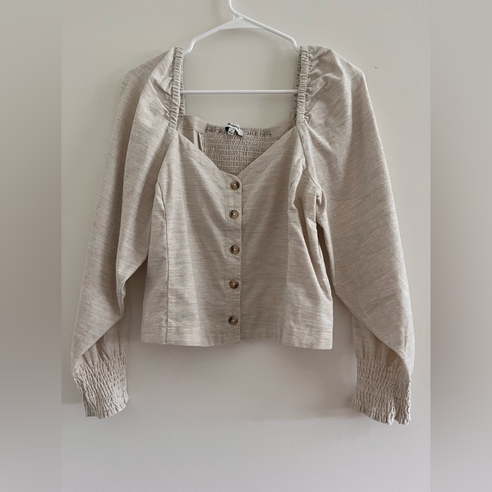 Madewell size ten cropped button top